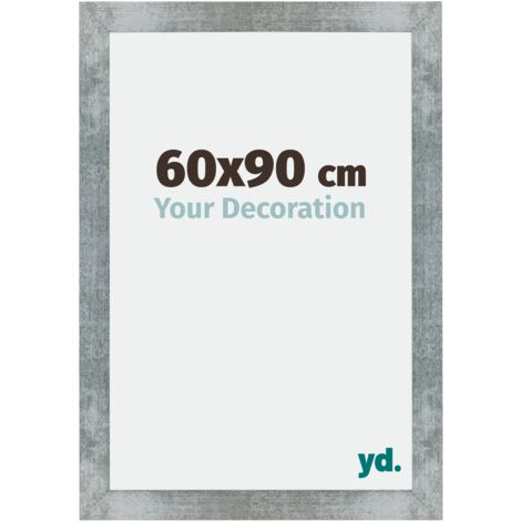 Cadre Puzzle 50x50 cm - Bleu Brillant Patiné - MDF - Mura
