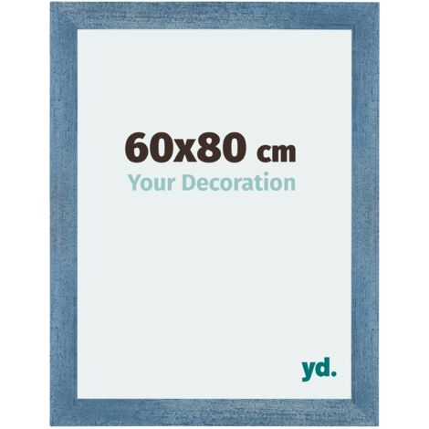 Cadre Puzzle 60x80 cm - cm - Bleu Brillant Patiné - MDF - Mura. (1/5)