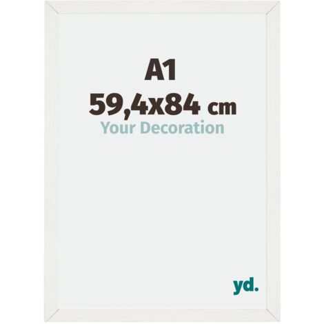 Cadre Puzzle A1 - 59.4x84 cm - Blanc Patiné - MDF - Mura. (1/5)