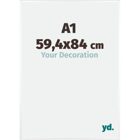 Cadre Puzzle A1 - 59.4x84 cm - Blanc Brillant - Aluminium - Kent. (1/5)