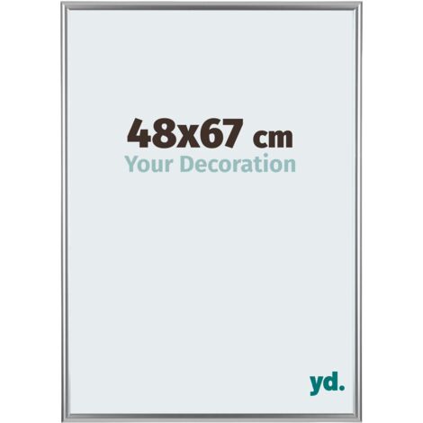 yd. - Cadre photo 48x67 - Argent - Plastique - Bordeaux