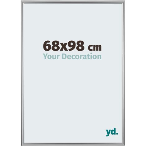 yd. - Cadre photo 68x98 - Argent - Plastique - Bordeaux