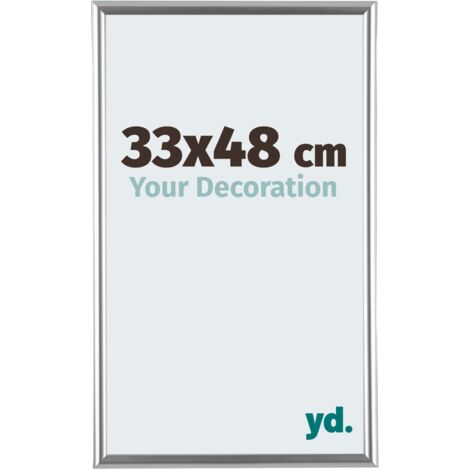 yd. - Cadre photo 33x48 - Argent - Plastique - Bordeaux