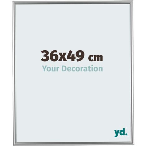yd. - Cadre photo 36x49 - Argent - Plastique - Bordeaux