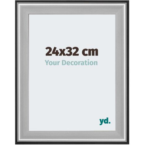 yd. - Cadre photo 24x32 - Noir Argent Poli - Bois - Birmingham (1/5)