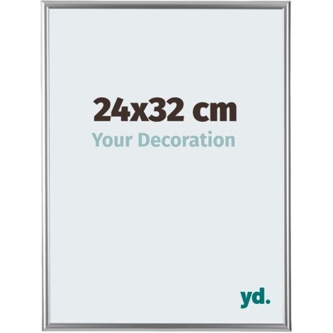 yd. - Cadre photo 24x32 - Argent - Plastique - Bordeaux