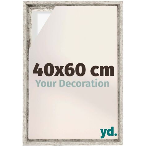 Your Decoration - Cadre flottant  - Blanc Vintage - Cadre en caisse américaine pour toile sur chassis - MDF - Lyon (1/5)