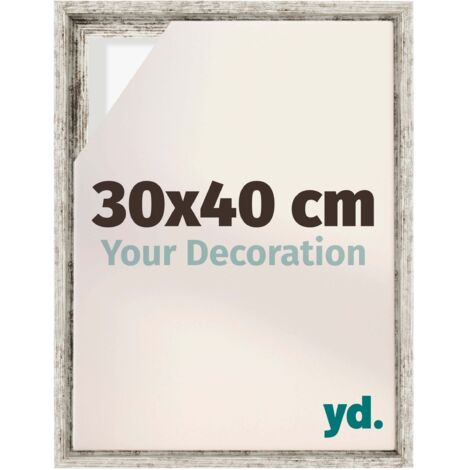 Your Decoration - Cadre flottant  - Blanc Vintage - Cadre en caisse américaine pour toile sur chassis - MDF - Lyon (1/5)