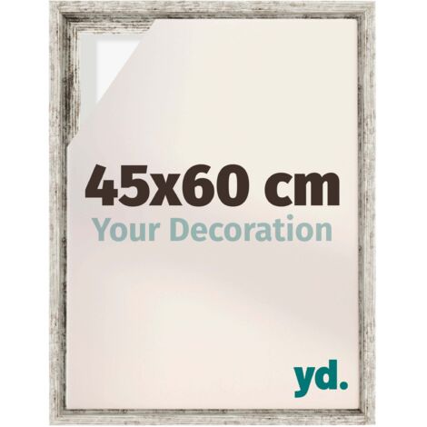 Your Decoration - Cadre flottant  - Blanc Vintage - Cadre en caisse américaine pour toile sur chassis - MDF - Lyon (1/5)