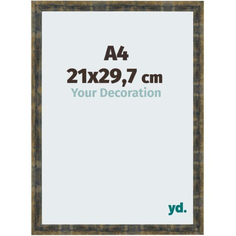 yd. - Cadre photo A4 21x29.7 - Bleu Or Melange - MDF - Pisa (1/5)