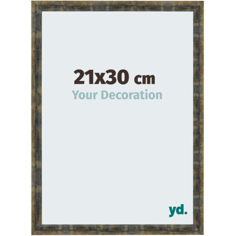 yd. - Cadre photo 21x30 - Bleu Or Melange - MDF - Pisa (1/5)