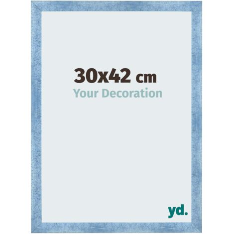yd. - Cadre photo 30x42 - Bleu Brillant Patine - MDF - Pisa (1/5)
