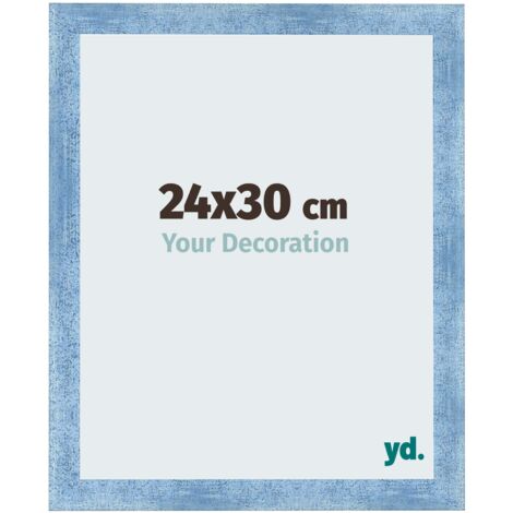 yd. - Cadre photo 24x30 - Bleu Brillant Patine - MDF - Pisa (1/5)