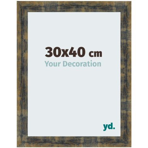 yd. - Cadre photo 30x40 - Bleu Or Melange - MDF - Pisa