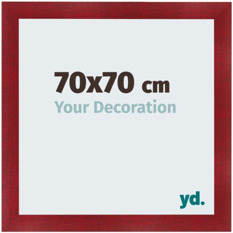 yd. - Cadre photo 70x70 - Vin Rouge Patine - MDF - Pisa (1/5)
