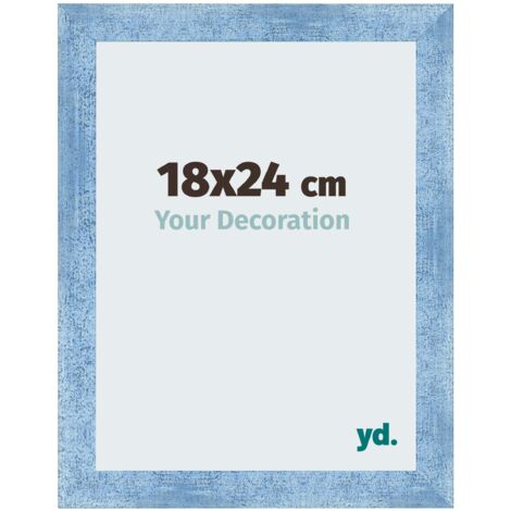 yd. - Cadre photo 18x24 - Bleu Brillant Patine - MDF - Pisa (1/5)