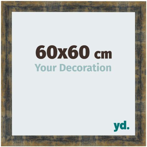 yd. - Cadre photo 60x60 - Bleu Or Melange - MDF - Pisa (1/5)