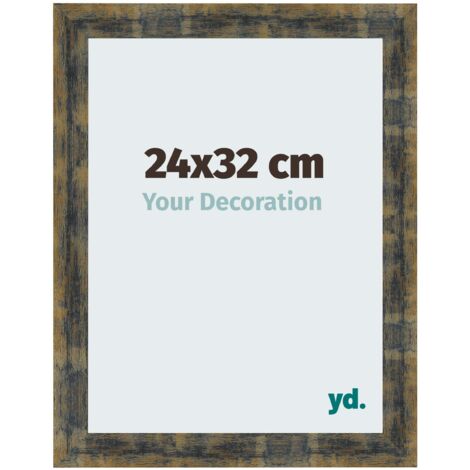 yd. - Cadre photo 24x32 - Bleu Or Melange - MDF - Pisa (1/5)