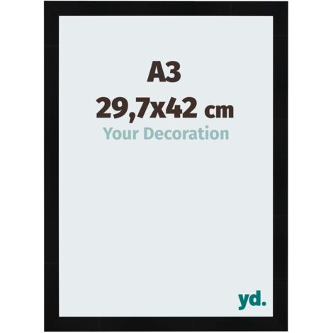 yd. - Cadre photo A3 29.7x42 - Noir Brillant - MDF - Pisa (1/5)
