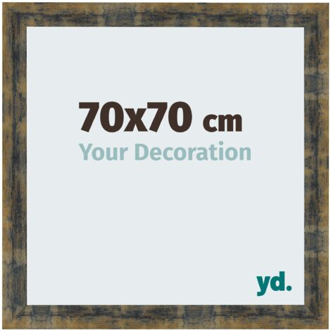 yd. - Cadre photo 70x70 - Bleu Or Melange - MDF - Pisa (1/5)