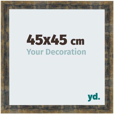 yd. - Cadre photo 45x45 - Bleu Or Melange - MDF - Pisa (1/5)