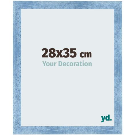 yd. - Cadre photo 28x35 - Bleu Brillant Patine - MDF - Pisa (1/5)