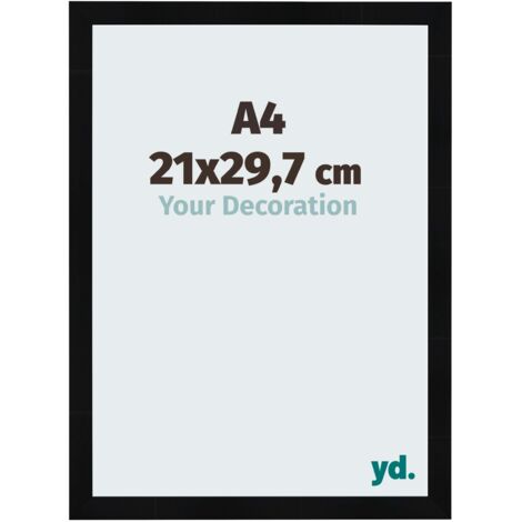 yd. - Cadre photo A4 21x29.7 - Noir Brillant - MDF - Pisa (1/5)