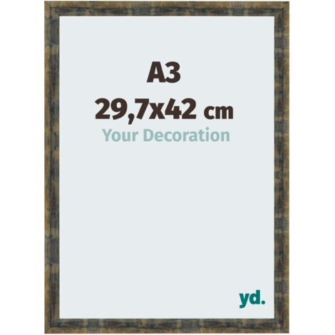 yd. - Cadre photo A3 29.7x42 - Bleu Or Melange - MDF - Pisa (1/5)