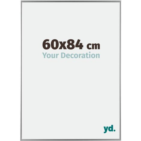 Your Decoration - 60x84 cm - Cadre Photo en Plastique Avec Verre acrylique - Anti-Reflet - Excellente Qualité - Argent Brillant - Cadre Decoration Murale - Evry.