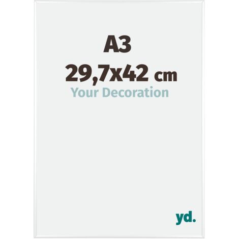 yd. - Cadre photo A3 29.7x42 - Blanc Brillant - Aluminium - Kent