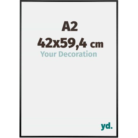 Your Decoration - A2 42x59.4 cm - Cadres Photos en Aluminium Avec Verre acrylique - Anti-Reflet - Excellente Qualité - Noir Brillant - Cadre Decoration Murale - Kent.