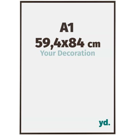 Cadre photo A1 59.4x84 cm – Plastique anthracite – Plaque de verre APET résistante aux UV – Système anti-reflet