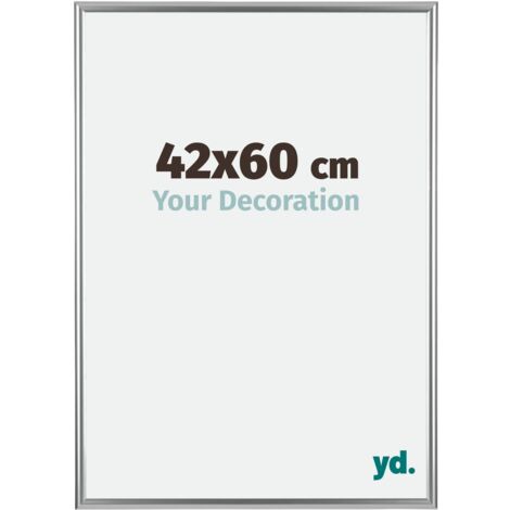 yd. - Cadre photo 42x60 - Argent - Plastique - Bordeaux
