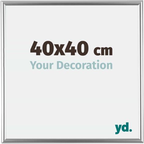 yd. - Cadre photo 40x40 - Argent - Plastique - Bordeaux