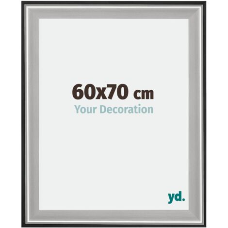 yd. - Cadre photo 60x70 - Noir Argent Poli - Bois - Birmingham (1/5)