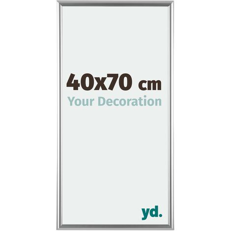 Your Decoration - 40x70 cm - Cadres Photos en Plastique Avec Verre acrylique - Anti-Reflet - Excellente Qualité - Argent - Cadre Decoration Murale - Bordeaux.