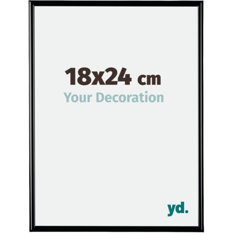 Your Decoration - 18x24 cm - Cadres Photos en Plastique Avec Verre acrylique - Anti-Reflet - Excellente Qualité - Noir Brillant - Cadre Decoration Murale - Bordeaux.
