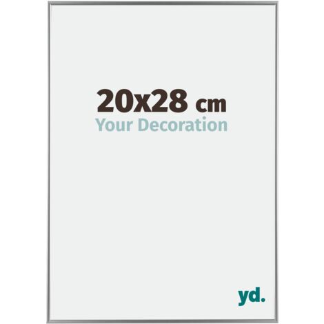 Your Decoration - 20x28 cm - Cadre Photo en Plastique Avec Verre acrylique - Anti-Reflet - Excellente Qualité - Argent Brillant - Cadre Decoration Murale - Evry.