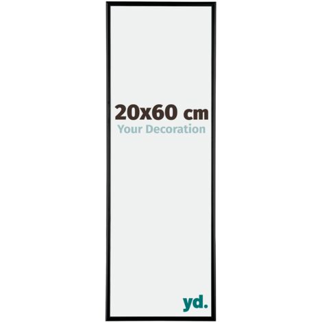 Your Decoration - 20x60 cm - Cadres Photos en Aluminium Avec Verre acrylique - Anti-Reflet - Excellente Qualité - Noir Brillant - Cadre Decoration Murale - Kent.