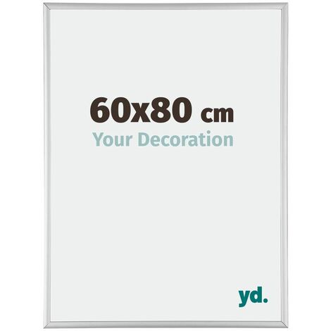 Your Decoration - 60x80 cm - Cadres Photos en Aluminium Avec Verre acrylique - Anti-Reflet - Excellente Qualité - Argent Mat - Cadre Decoration Murale - Kent.