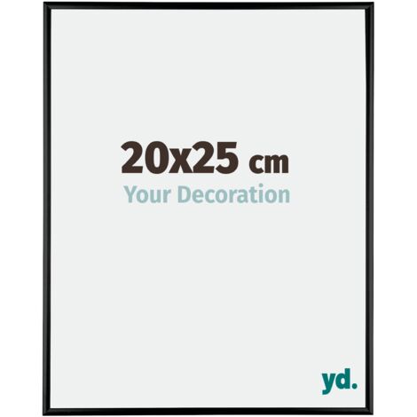 Your Decoration - 20x25 cm - Cadres Photos en Aluminium Avec Verre acrylique - Anti-Reflet - Excellente Qualité - Noir Brillant - Cadre Decoration Murale - Kent.