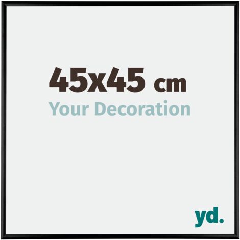 Your Decoration - 45x45 cm - Cadres Photos en Aluminium Avec Verre acrylique - Anti-Reflet - Excellente Qualité - Noir Brillant - Cadre Decoration Murale - Kent. (1/5)