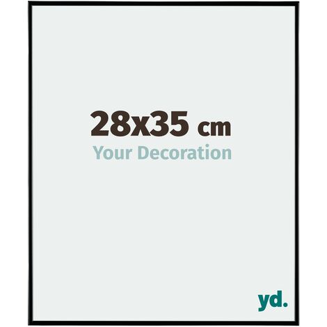 Your Decoration - 28x35 cm - Cadre Photo en Plastique Avec Verre acrylique - Anti-Reflet - Excellente Qualité - Noir Très Brillant - Cadre Decoration Murale - Evry.