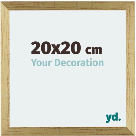 Your Decoration - 20x20 cm - Cadres Photo en MDF Avec Verre acrylique - Anti-Reflet - Excellente Qualité - Or Brillant - Cadre Decoration Murale - Mura.