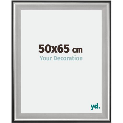 yd. - Cadre photo 50x65 - Noir Argent Poli - Bois - Birmingham (1/5)