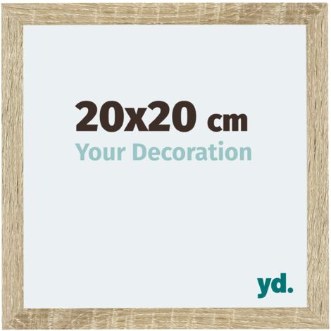 Your Decoration - 20x20 cm - Cadres Photo en MDF Avec Verre acrylique - Anti-Reflet - Excellente Qualité - Chêne Sonoma - Cadre Decoration Murale - Mura.
