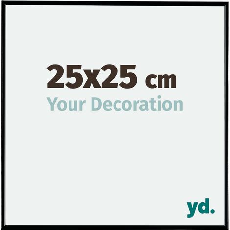 Your Decoration - 25x25 cm - Cadre Photo en Plastique Avec Verre acrylique - Anti-Reflet - Excellente Qualité - Noir Très Brillant - Cadre Decoration Murale - Evry.