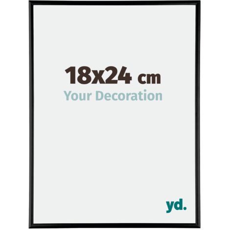 Your Decoration - 18x24 cm - Cadres Photos en Aluminium Avec Verre acrylique - Anti-Reflet - Excellente Qualité - Noir Brillant - Cadre Decoration Murale - Kent.