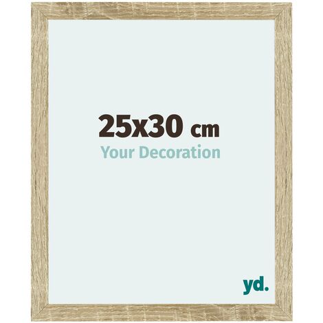 Your Decoration - 25x30 cm - Cadres Photo en MDF Avec Verre acrylique - Anti-Reflet - Excellente Qualité - Chêne Sonoma - Cadre Decoration Murale - Mura.