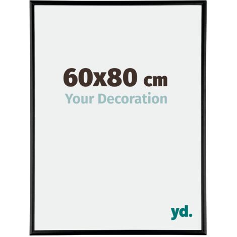 Your Decoration - 60x80 cm - Cadres Photos en Aluminium Avec Verre acrylique - Anti-Reflet - Excellente Qualité - Noir Brillant - Cadre Decoration Murale - Kent.